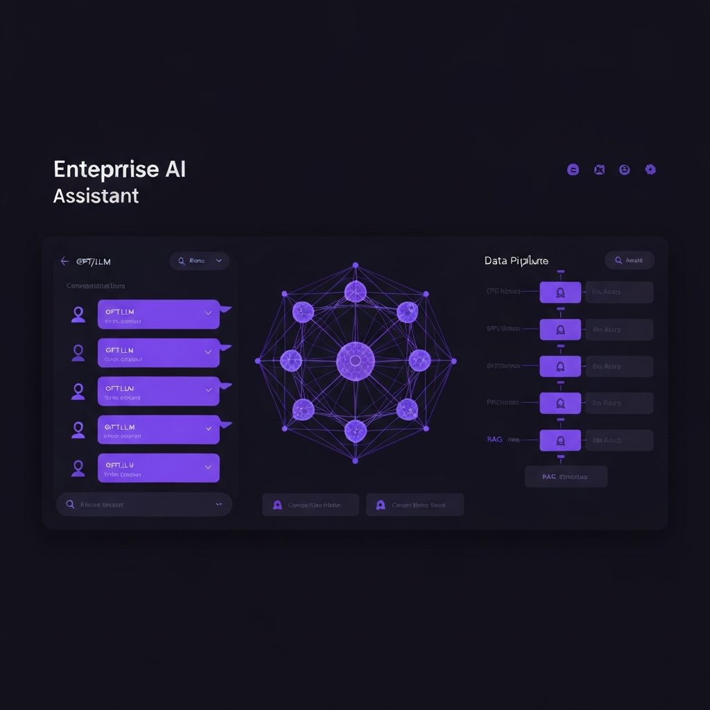 AI & LLM Enterprise Dashboard - Neural Network & RAG Pipeline